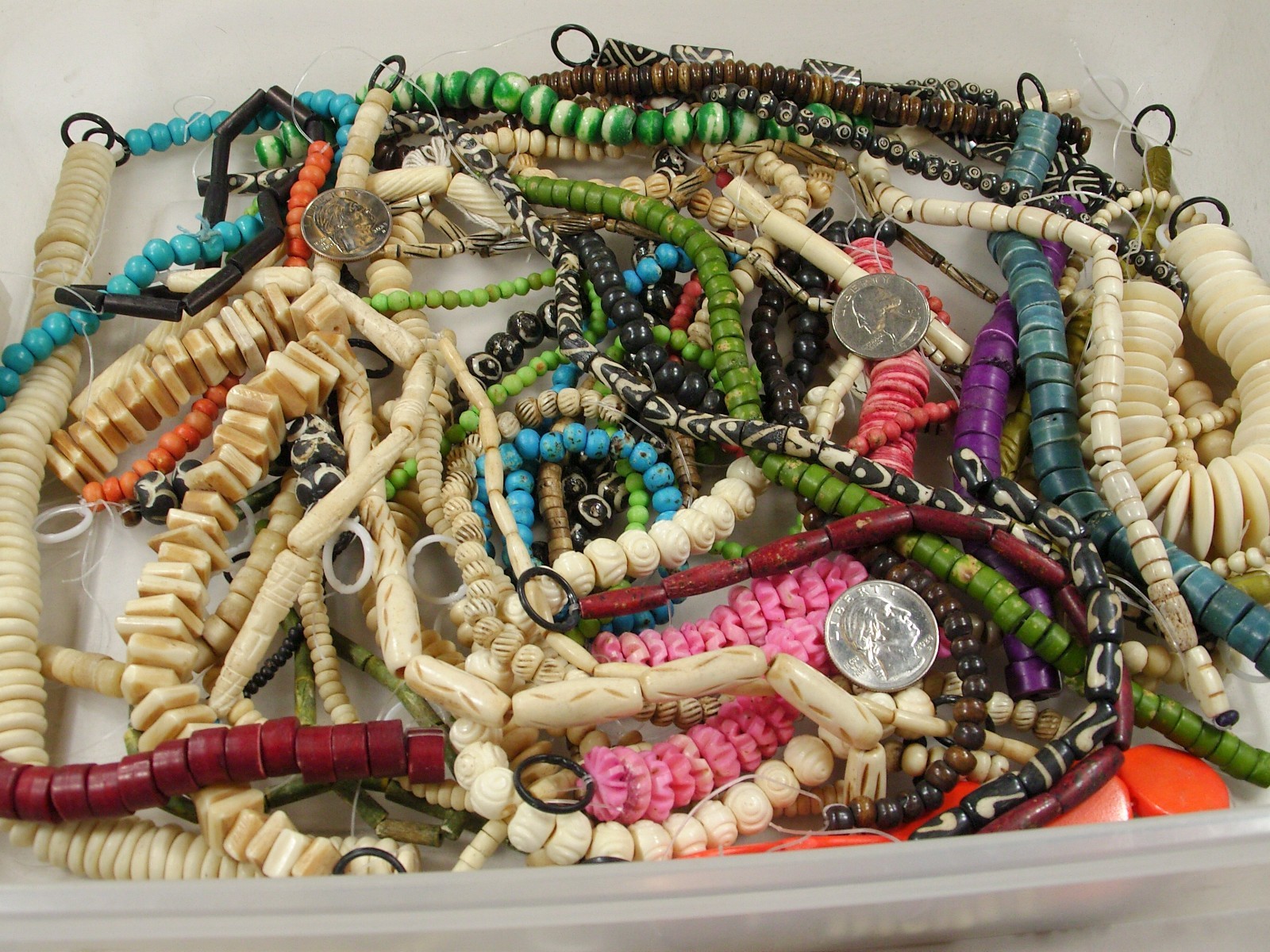 2 Pounds Odds and Ends India Handmade Water Buffalo Bone Beads Lot (AXP-2) ⭐