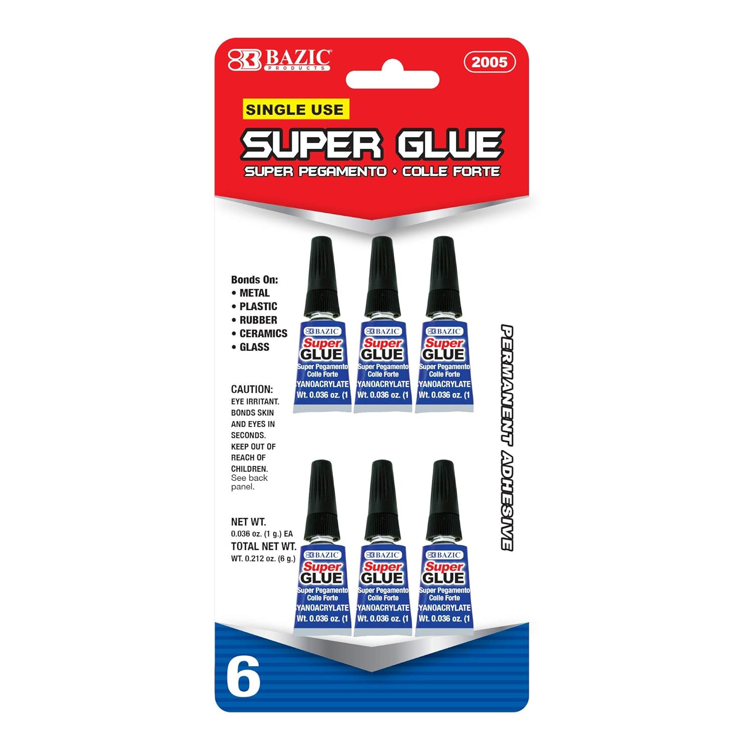 2 Pack Single Use Super Glue 1g Mini Small Tube Clear Adhesive Liquid Bonding
