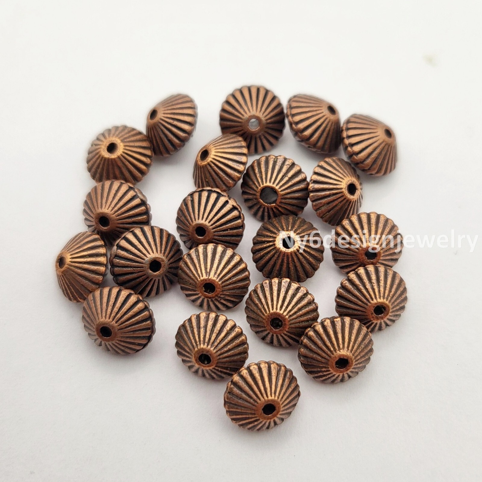 Bicone Spacer Beads 20pcs Copper Antique Brass Silver Gold Jewelry Finding 7mm