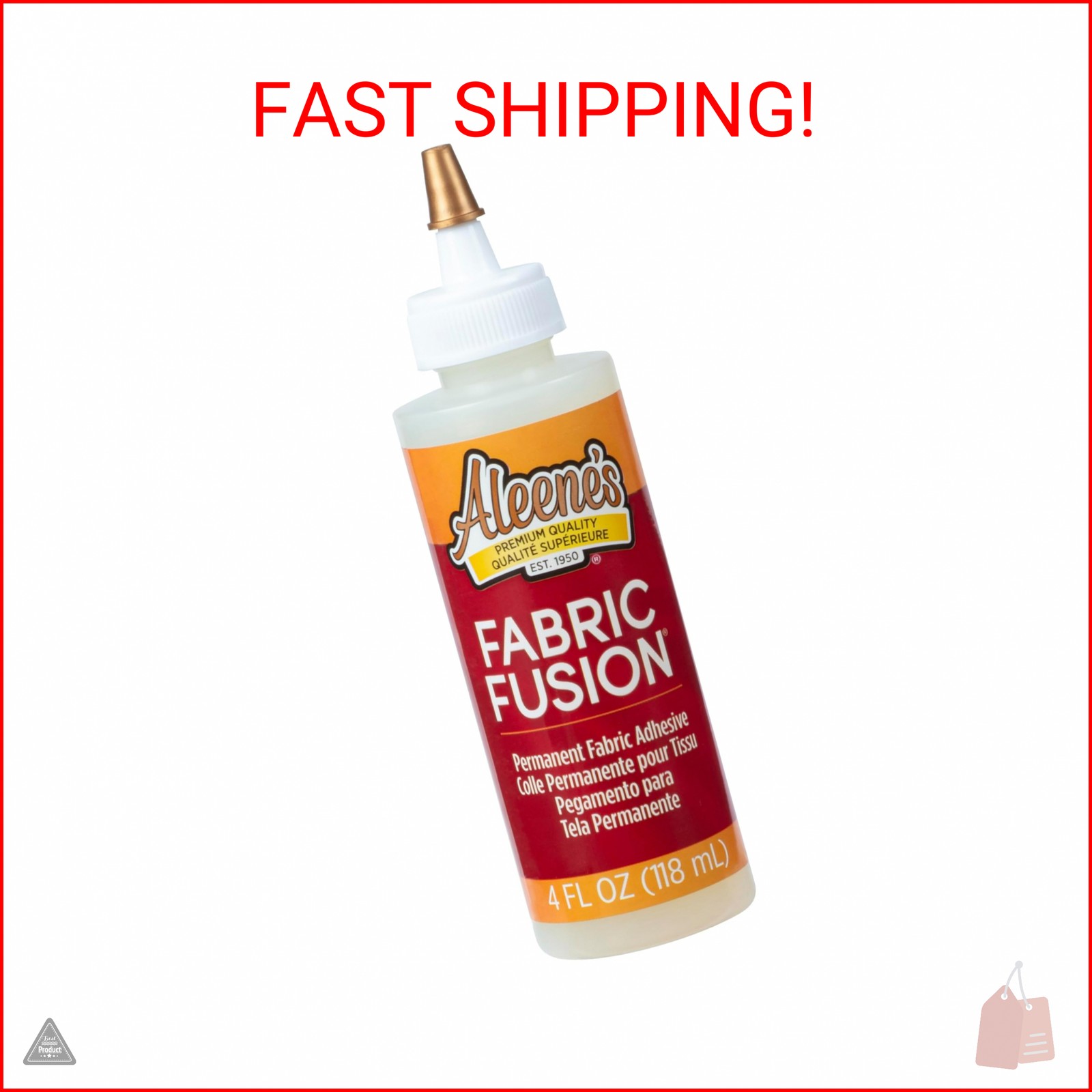 Aleene’s Fabric Fusion Glue 4 oz, Permanent and Washable Adhesive, No-Sew Fabric