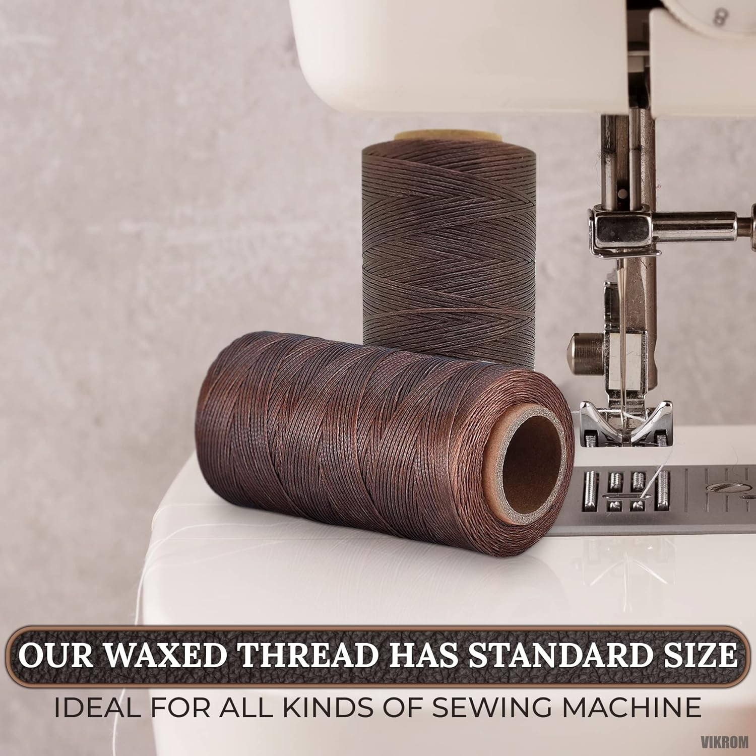Wax String 284 Yards 150D 1Mm – Waxed String Cord for Leather Sewing, Deep Brown