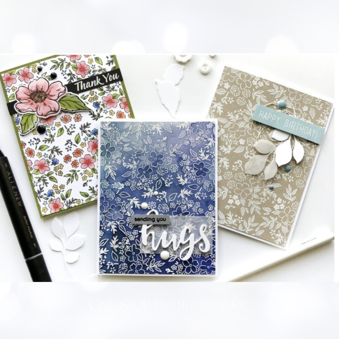 Altenew CHAMOMILE Ditsy Print Tea Cup Flowers Rubber Stamps