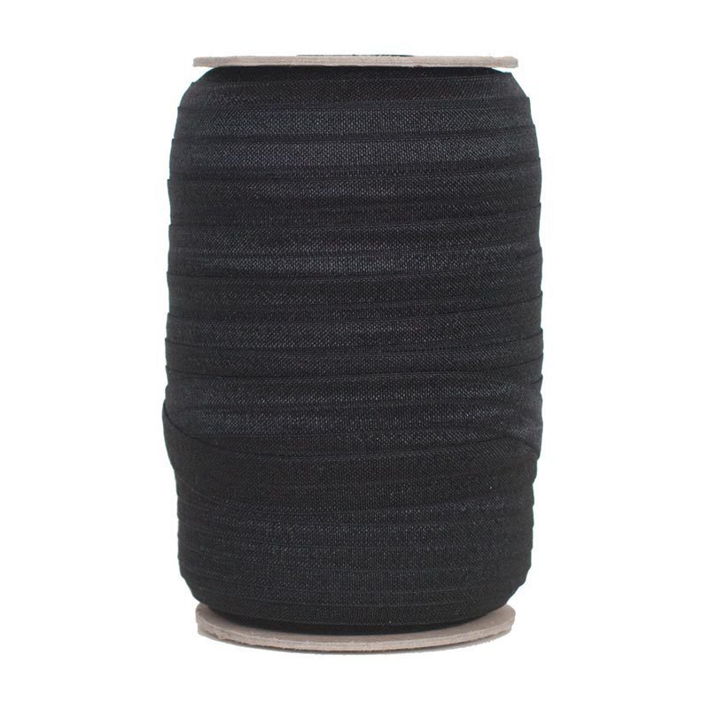 100 Yard Spool-Fold Over Elastic-Black-5/8in Wide-FOE-Headbands-Girls-Baby