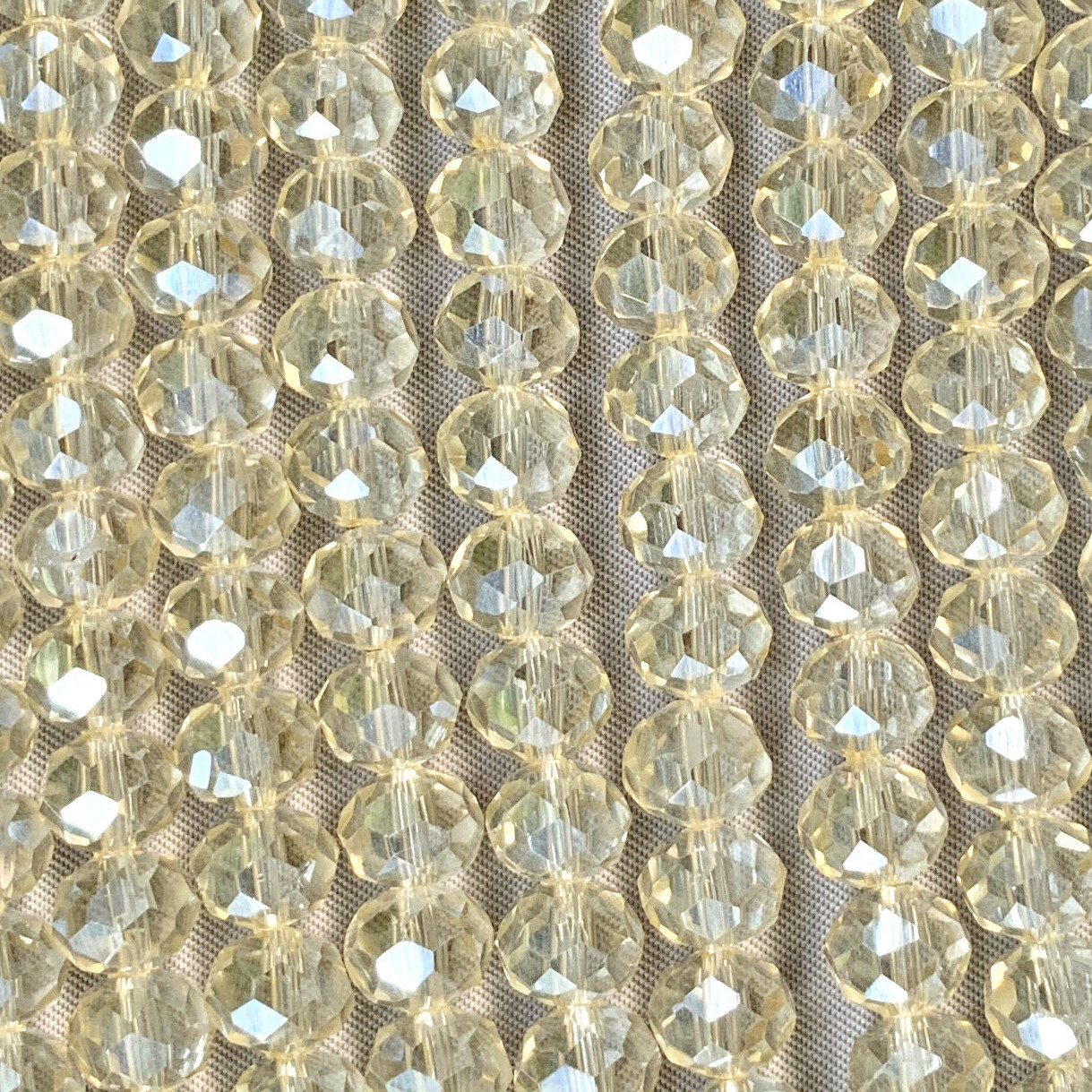 Wheat Pale Light Yellow 8x6mm Rondelle Chinese Crystal Glass Q68 Beads Per Pkg