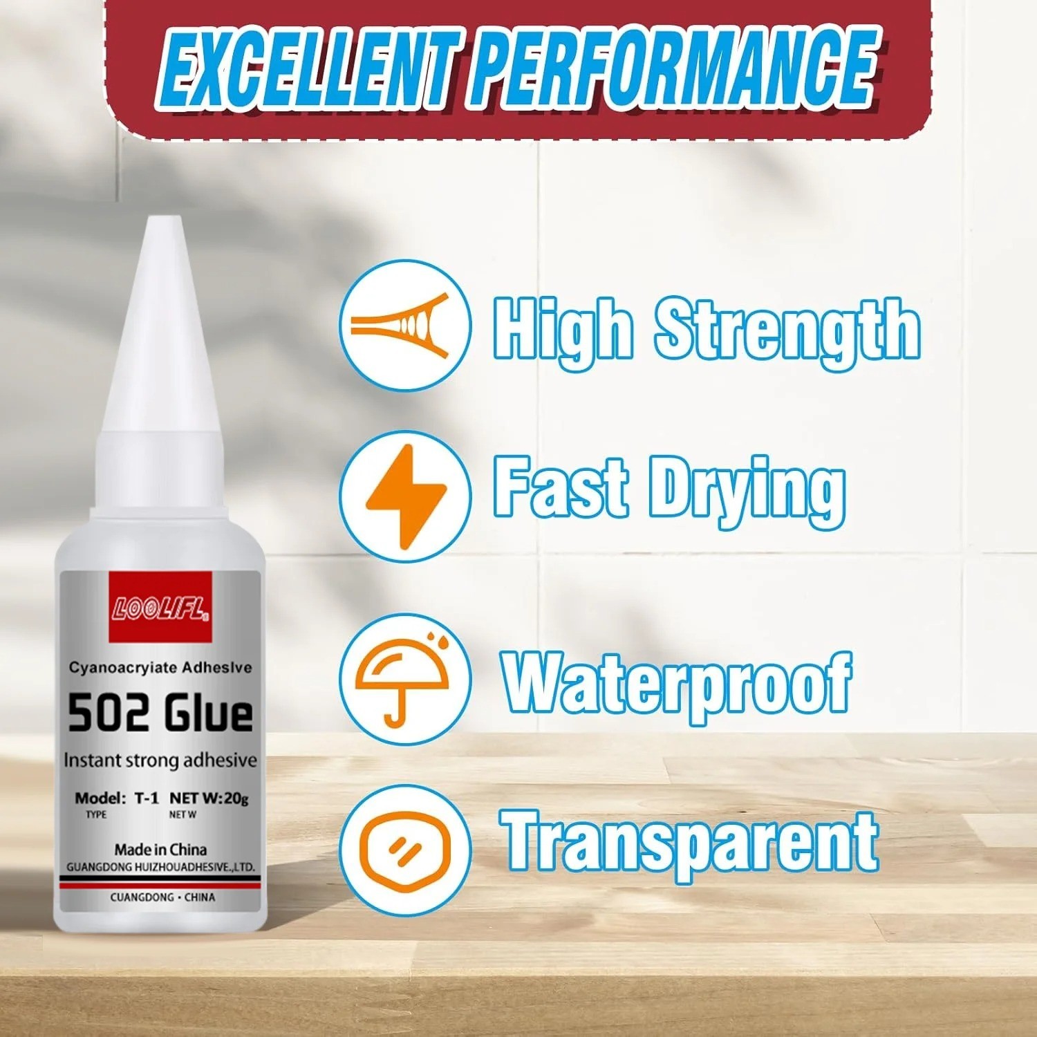 502 Super Glue 20ml Instant Fast Dry Cyanoacrylate Strong Bond Adhesive
