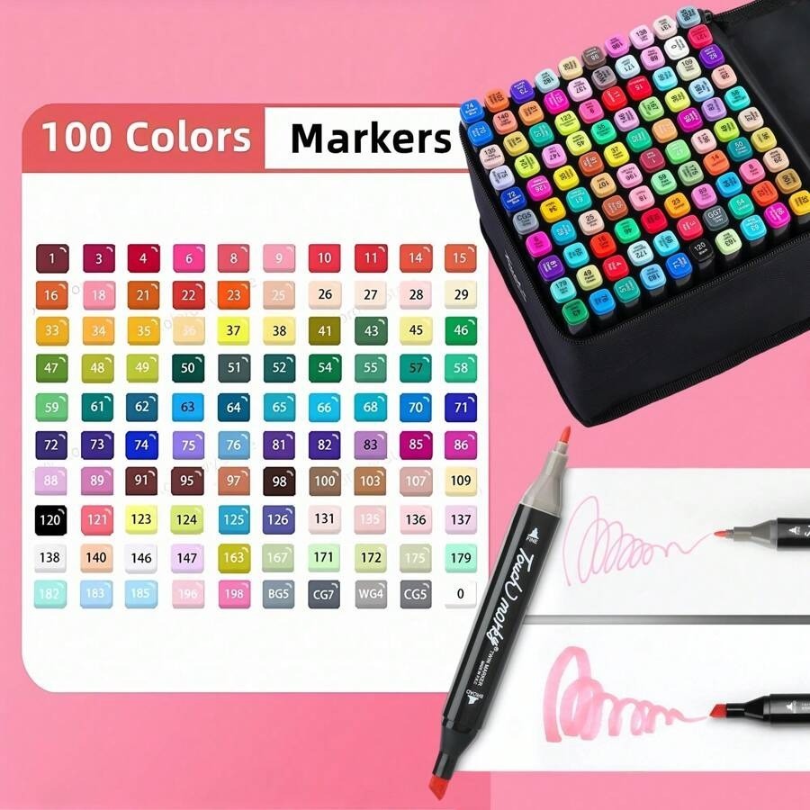 40-168 Colors Alcohol Markers Set | Dual Tip Professional Art Sketch Pens