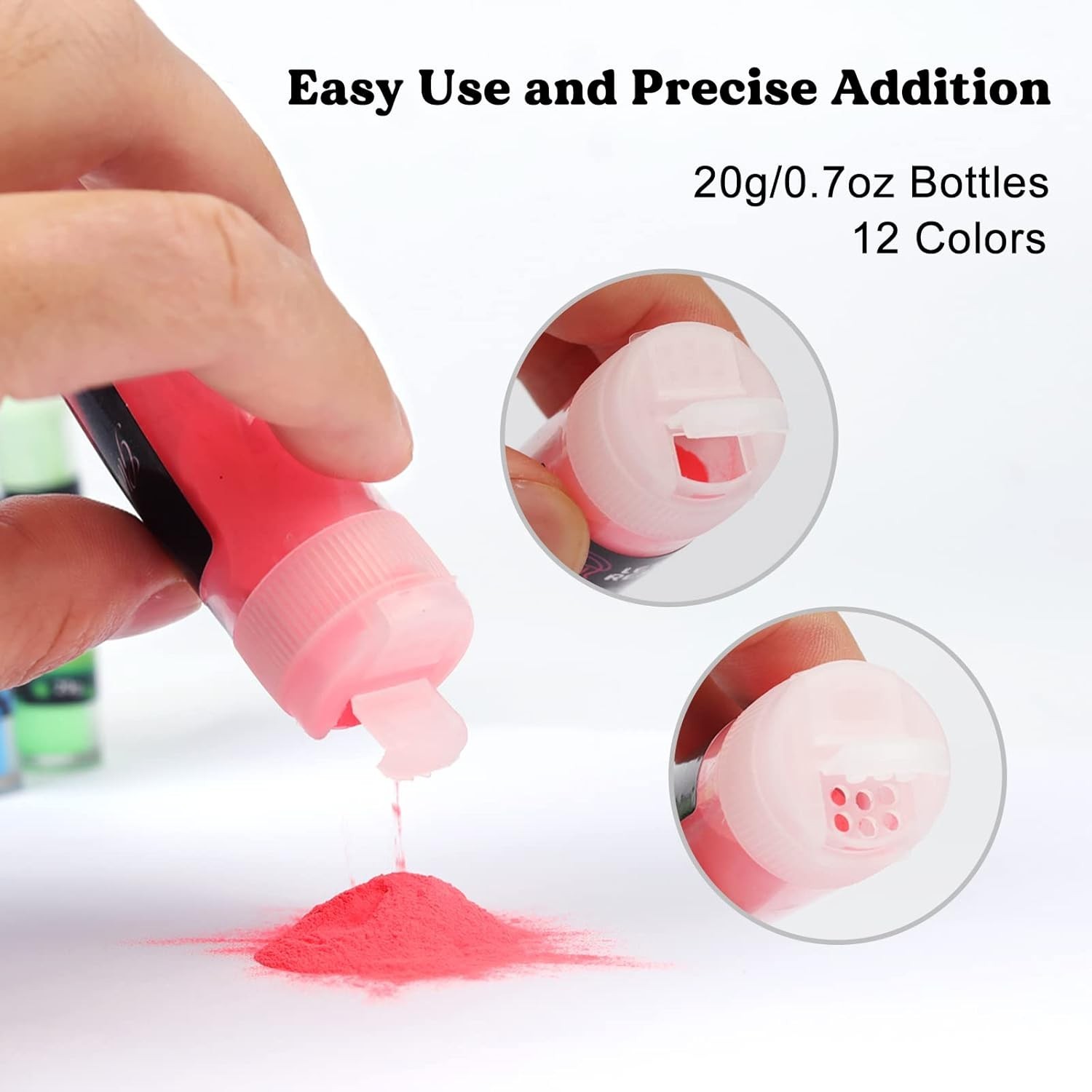 12 Colors Glow in the Dark Pigment Powder – 20G/0.7Oz Each Bottle Epoxy Resin Lu
