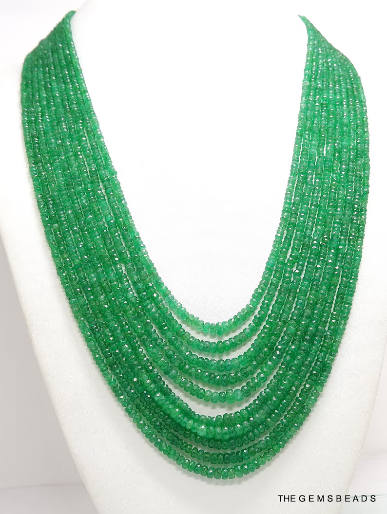 Zambian Emerald Faceted Beads 3.5–4mm | 14″ Strand AAA+ Green Gems