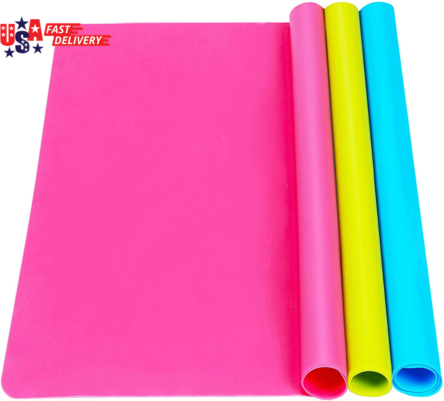 3 Pack Silicone Mat Large Silicone Sheets for Crafts, Liquid, Resin Jewelry Cast