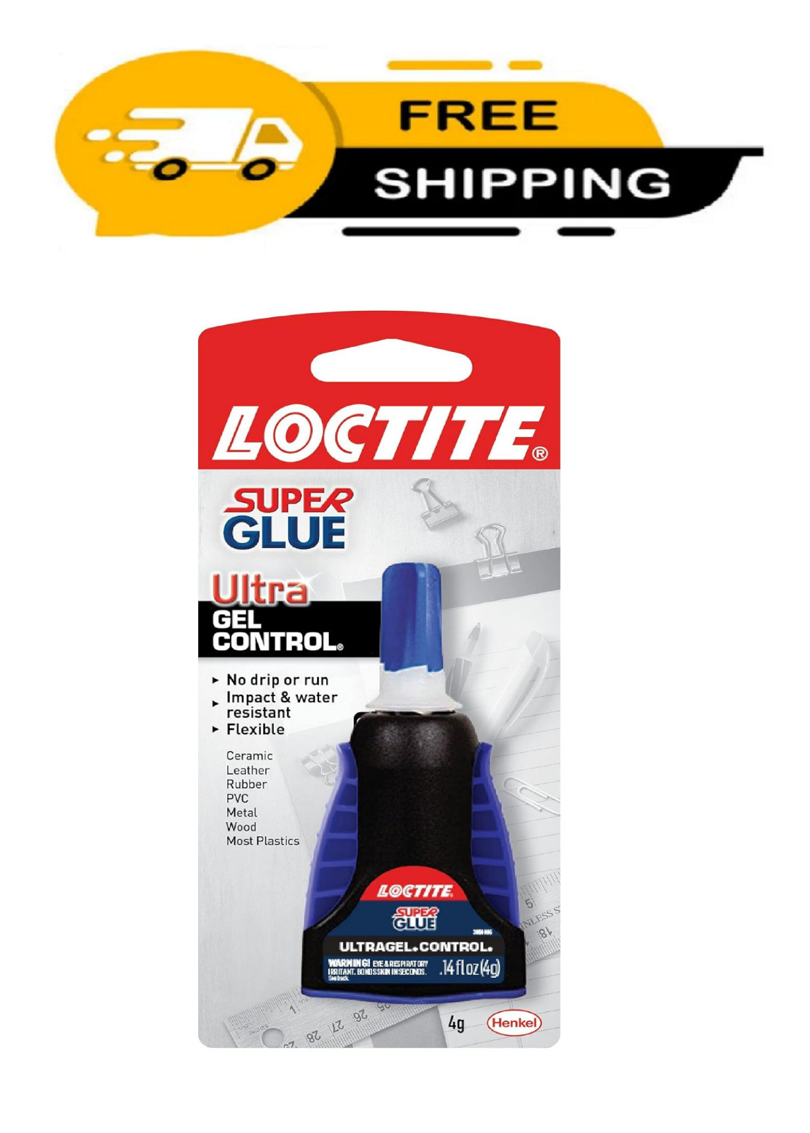 Loctite Super Glue Ultra Gel Control, Clear, 0.14 fl oz Bottle, 1 Pack –