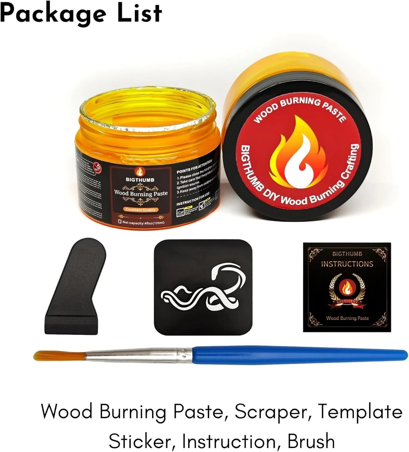 Wood Burning Gel Kit 4 OZ | Heat Activated Non-Toxic Paste for DIY Crafting