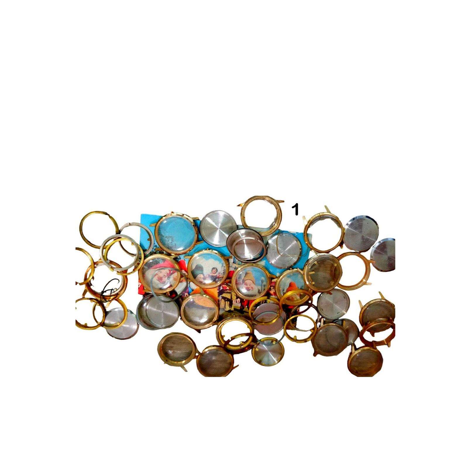 Steampunk Craft Supplies, Watch Cases, Bezels, Crystals, Backs – 8 oz Bag #2