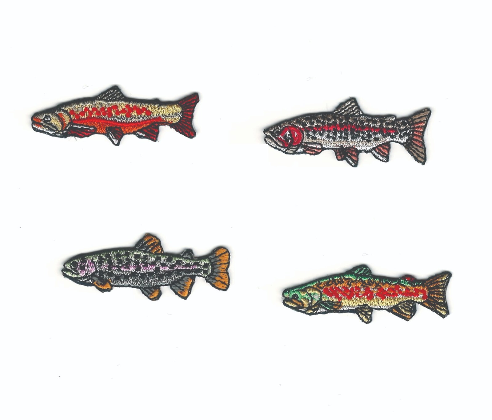 Various Trout Patch Embroidered Cut out Iron on Sew on Lot 4