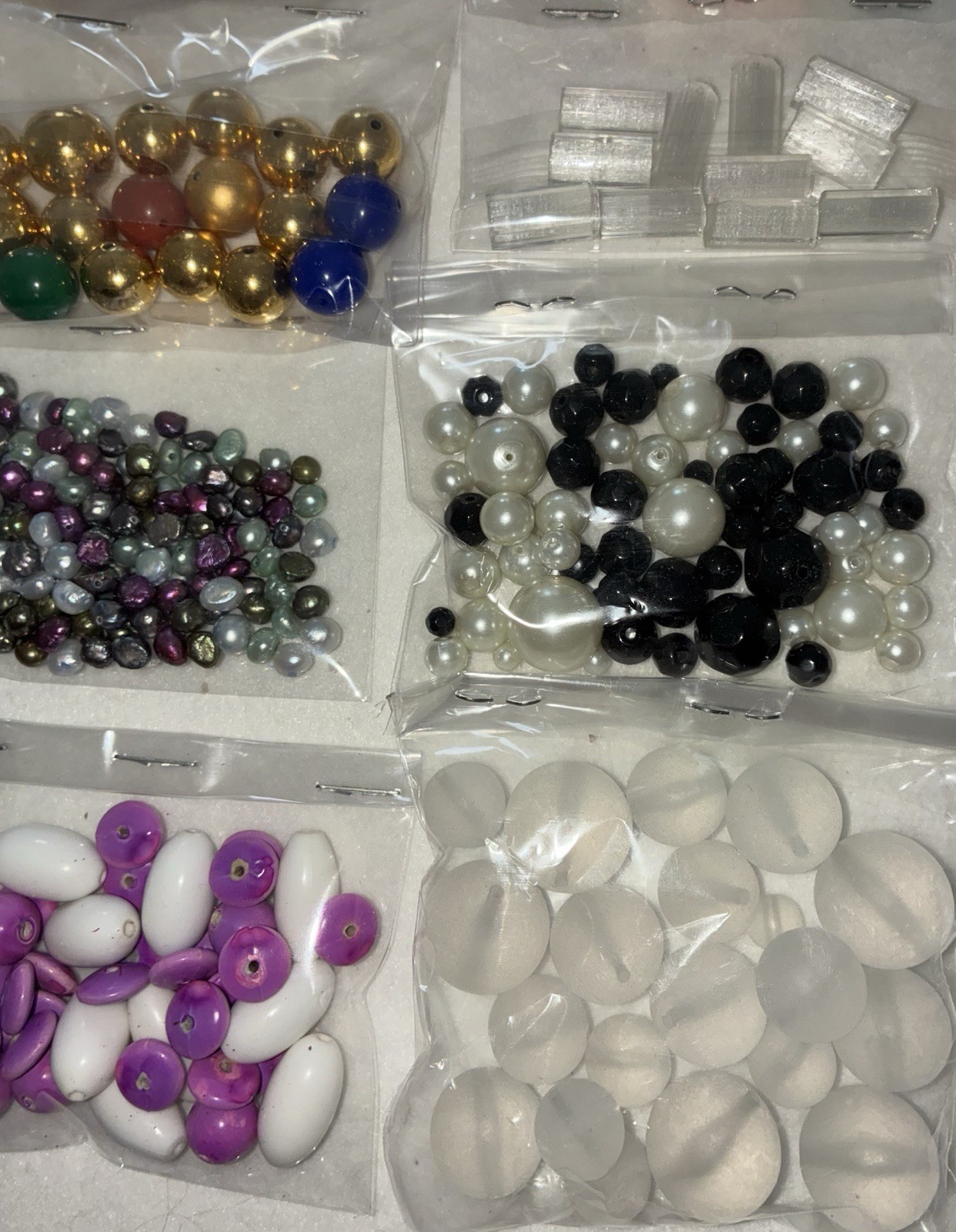 Craft Beads Lot Mixed Materials Salvage Jewelry Making Assorted VTG To Modern