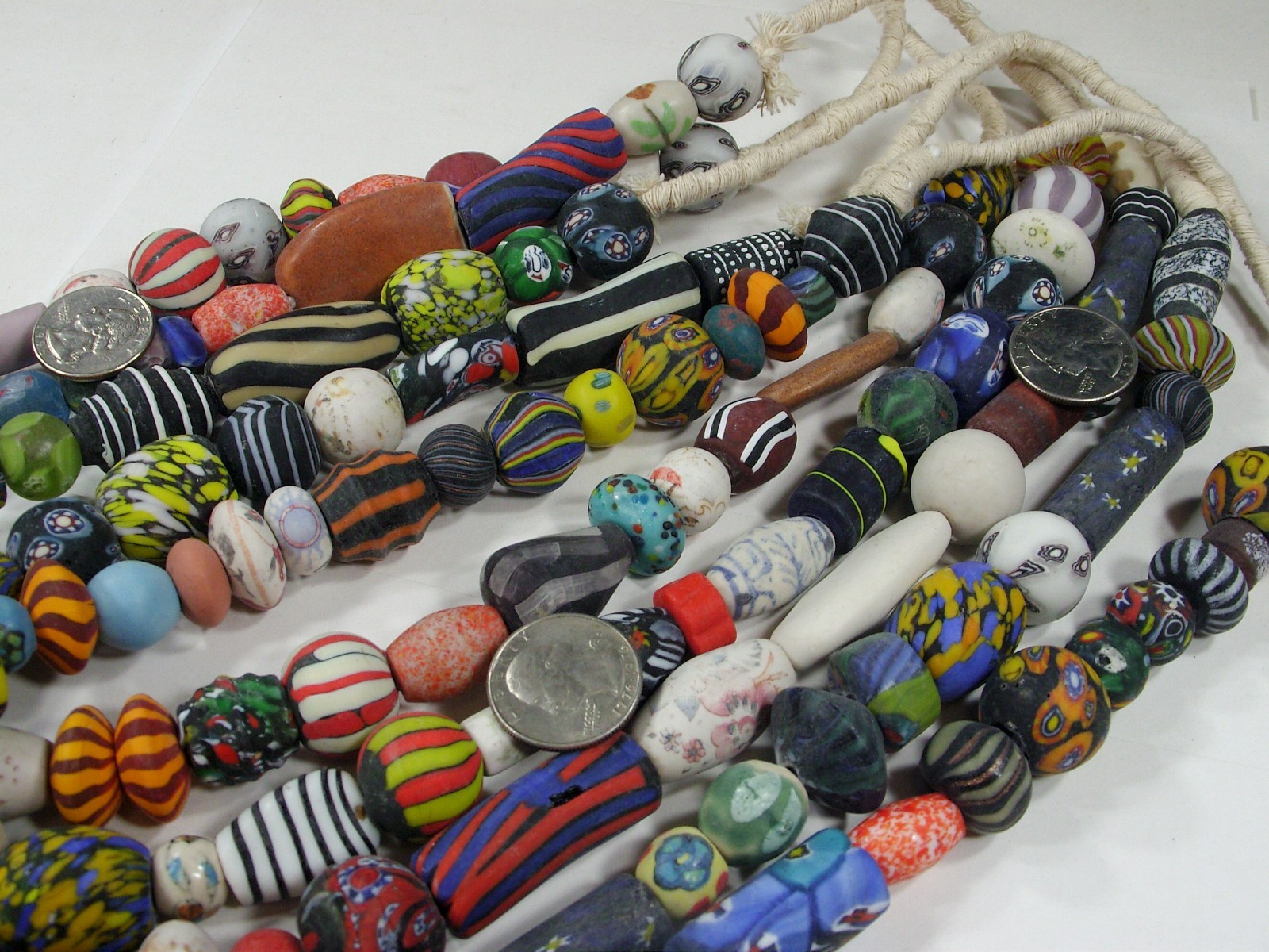 4 Strands 24″ India Handmade 2nd Quality Replica African Trade Beads (PO-9) ⭐
