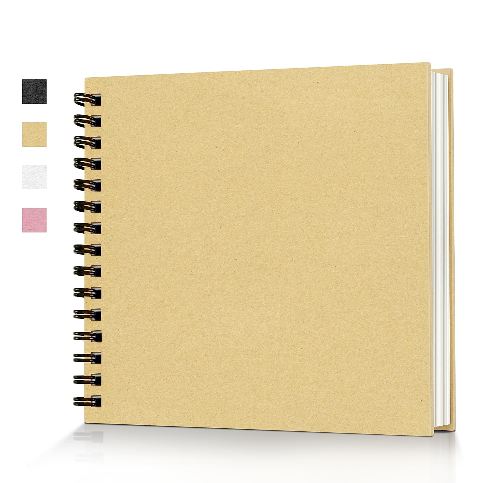 Popotop 8×8 Inch Scrapbook Photo Album, 60 Page 8 60 Pages, Yellow