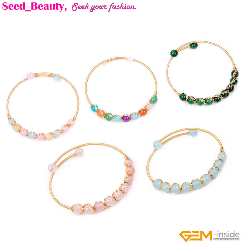 Handmade Adjustable Bracelet Gold Filled Chakras Stone Jewelry Christmas Gift