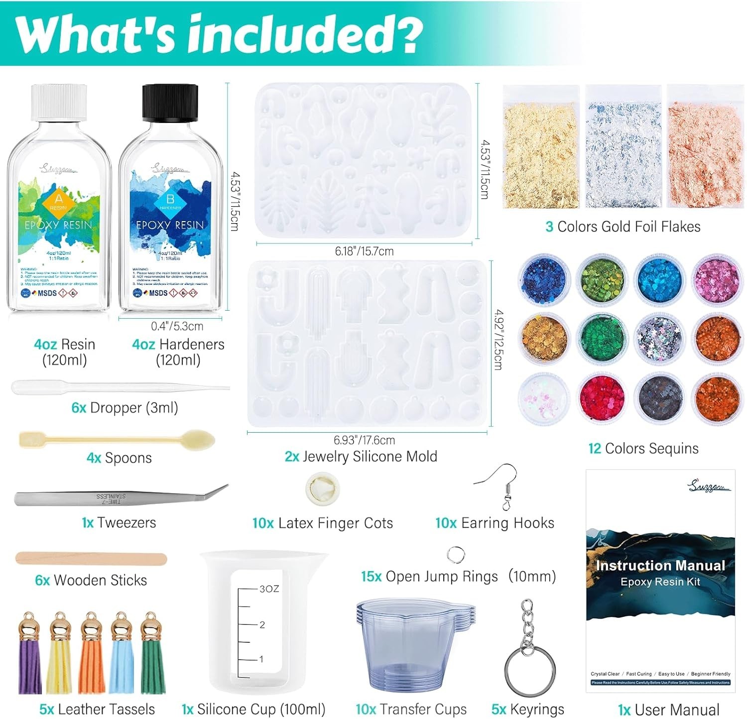 Crystal Clear 8OZ Epoxy Resin Kit – Complete Jewelry Supplies & Easy Mix Formula