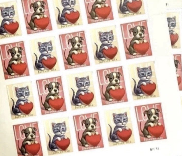 Pup & Kitten USPS Stamps 20/sheet