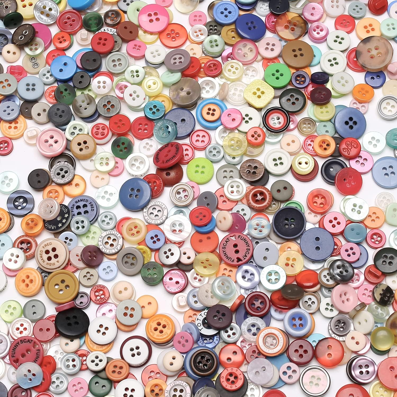 1000 Pcs Resin Buttons, Assorted Sizes Round Craft Buttons for Sewing DIY Crafts