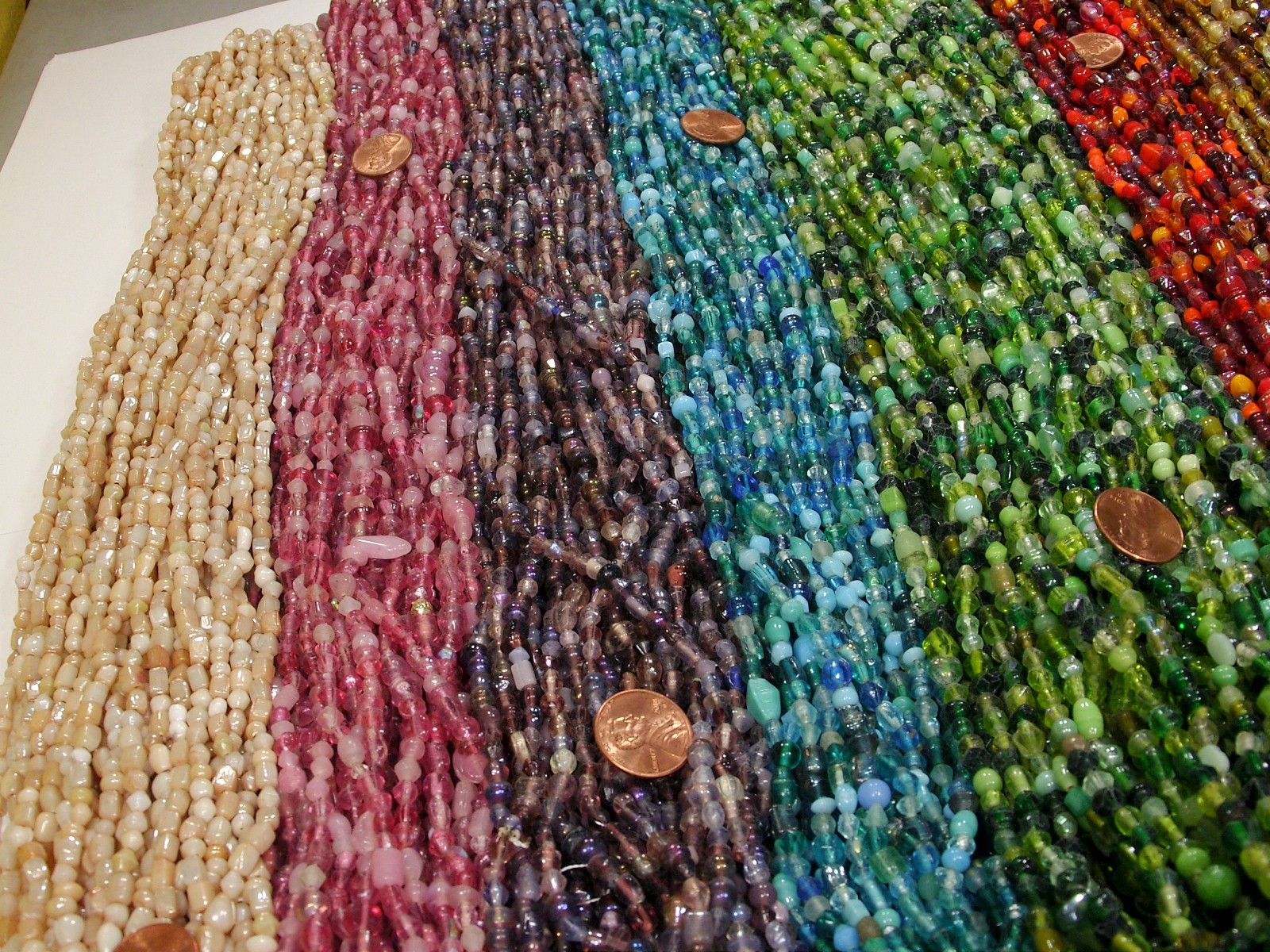 100 Strands 36″ India Handmade Assorted Color Glass Beads Wholesale Bulk (CT-70)