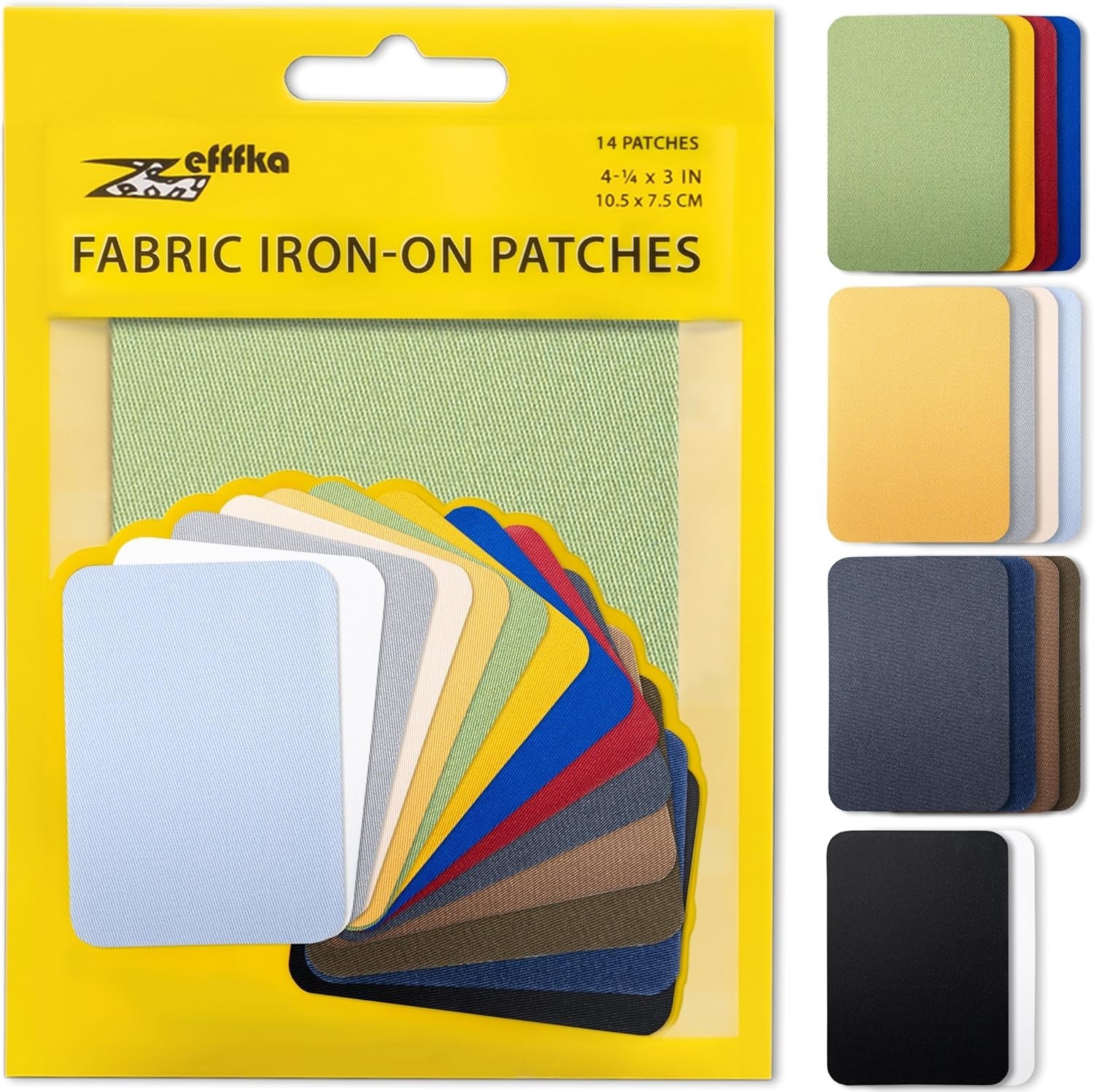 Quality Fabric Iron-on Patches Inside & Outside Strongest Glue 100% Cotton Bl…
