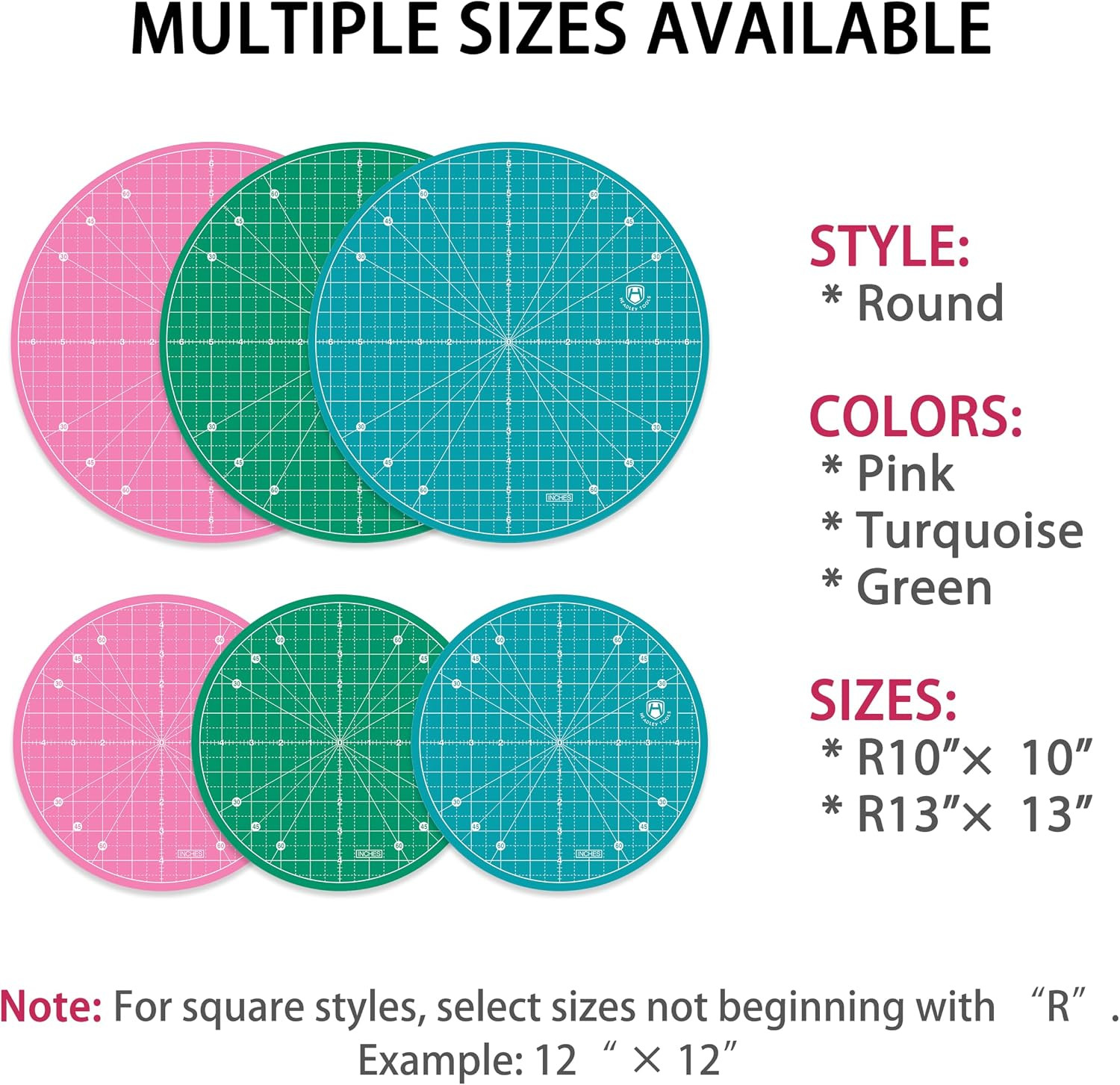 13″ Round Self-Healing Cutting Mat with 360-Degree Rotation, Pink