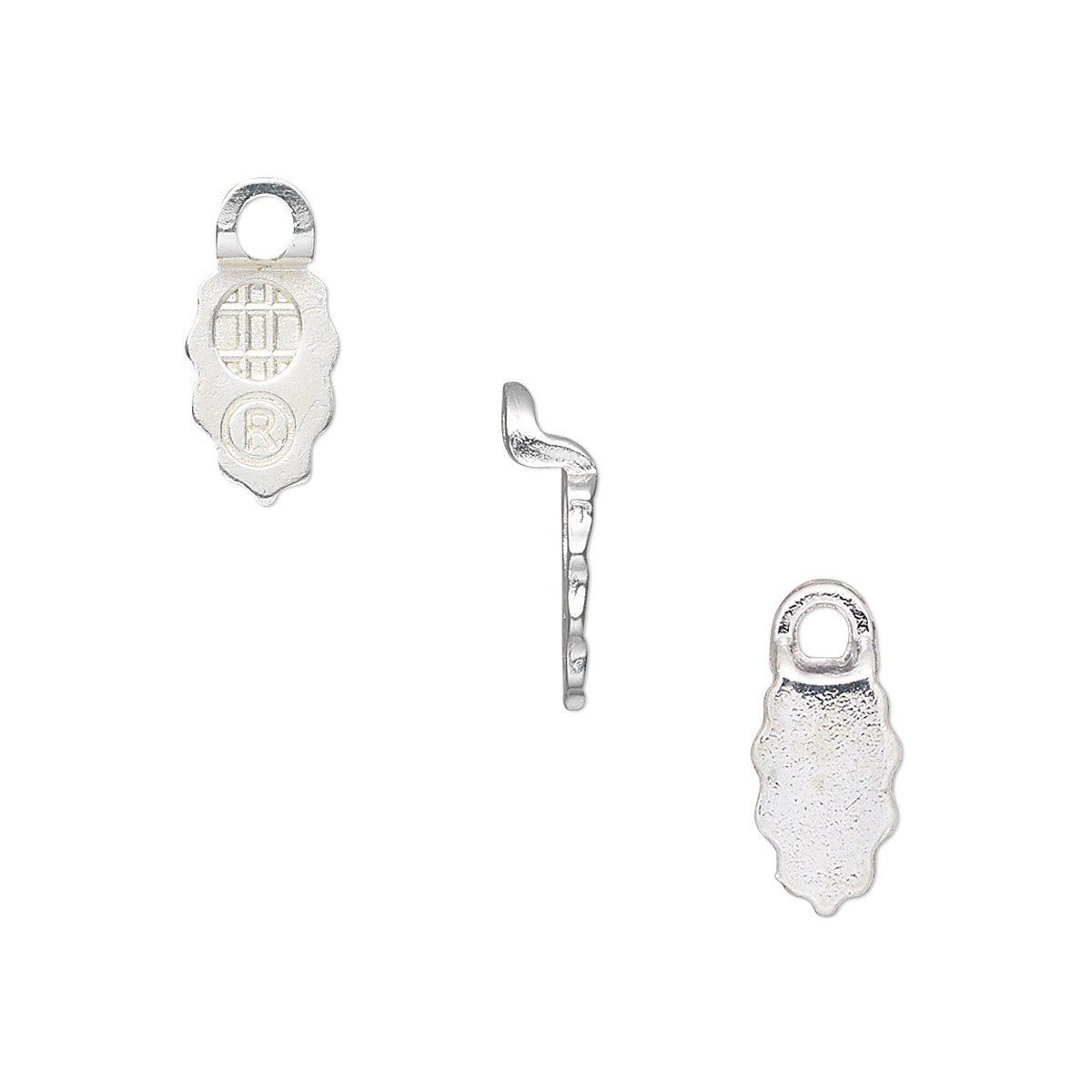 Bail, Aanraku, 24 Small Sterling Silver Plated 6.5x13mm Glue-on For Earrings