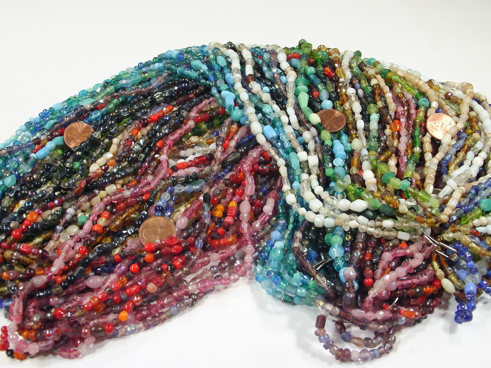 2 Pounds Assorted Colors India Handmade Glass Spacer Beads Bulk Lot (QKP-11) ⭐