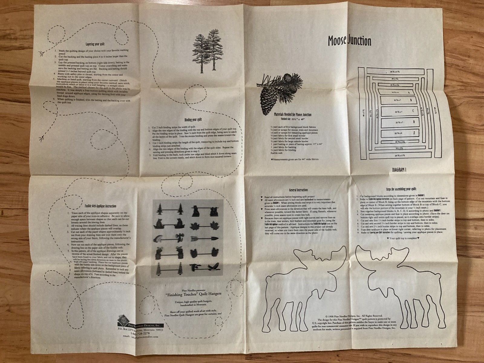 3 Pine Needles Quilt Patterns McKenna Ryan Moose Junction Wolf Watch Uncut