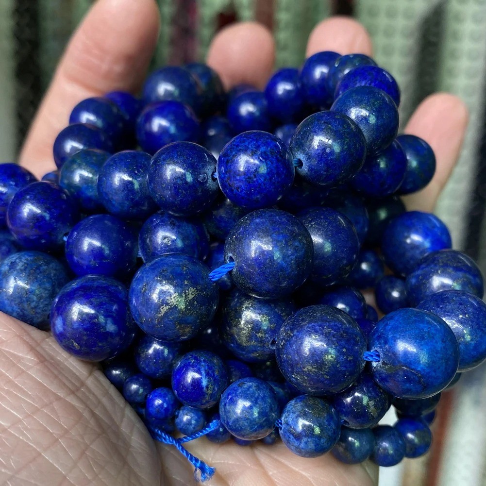 Blue Lapis Lazuli Round Beads 15″ Strand 2mm 3mm 4mm 6mm 8mm 10mm 12mm 14mm
