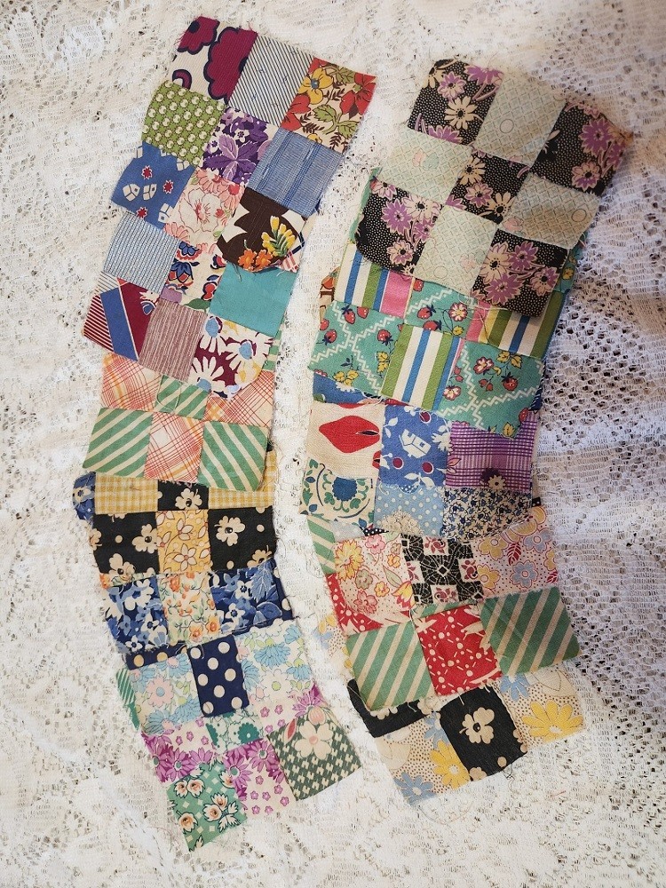 Lot of 40: 9-Patch Quilt Pieces, 4.x4″; Crafts, Scrapbook & Quilt – LAST SET