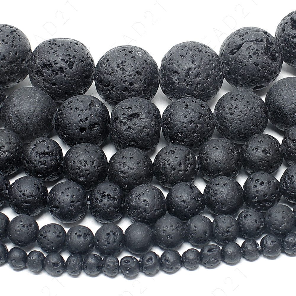 Natural Lava Stone Volcano Beads Round 4mm 6mm 8mm 10mm 12mm 14mm 15.5″ Strand