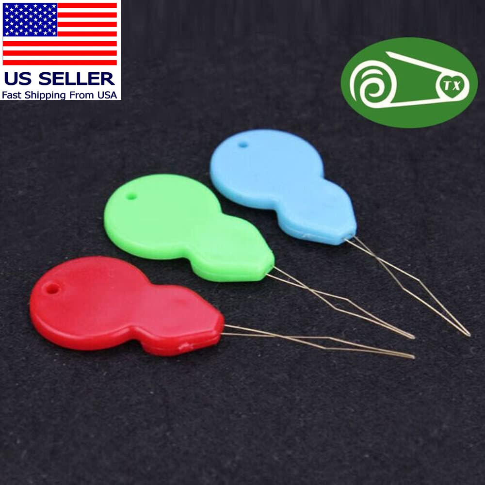 Reusable Plastic Needle Threaders with Clear Box Random Color 5 Pieces Professio