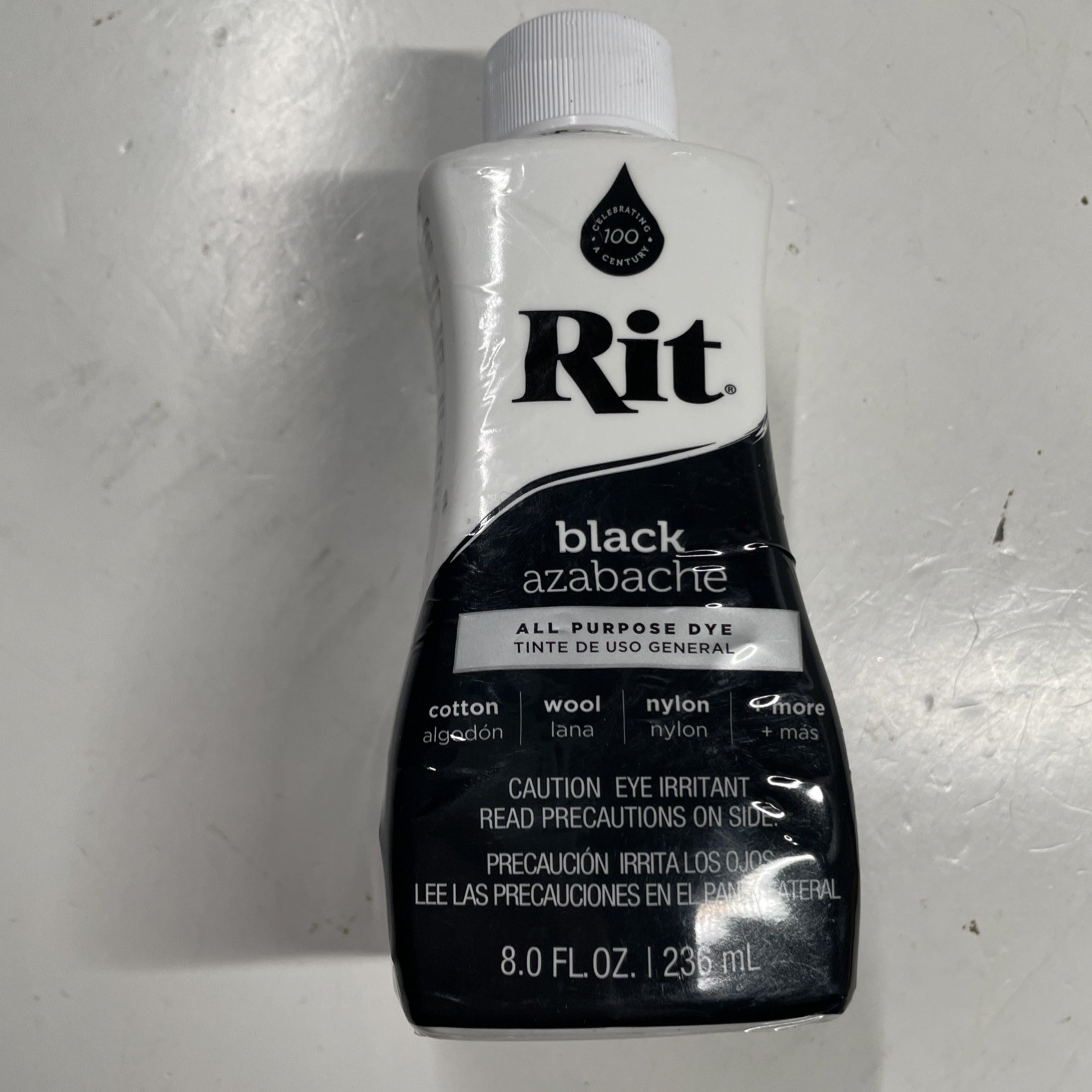 Rit Dye 88150 All Purpose Liquid Dye, Black, 8 Fl 8 Oz (Pack of 1), Black