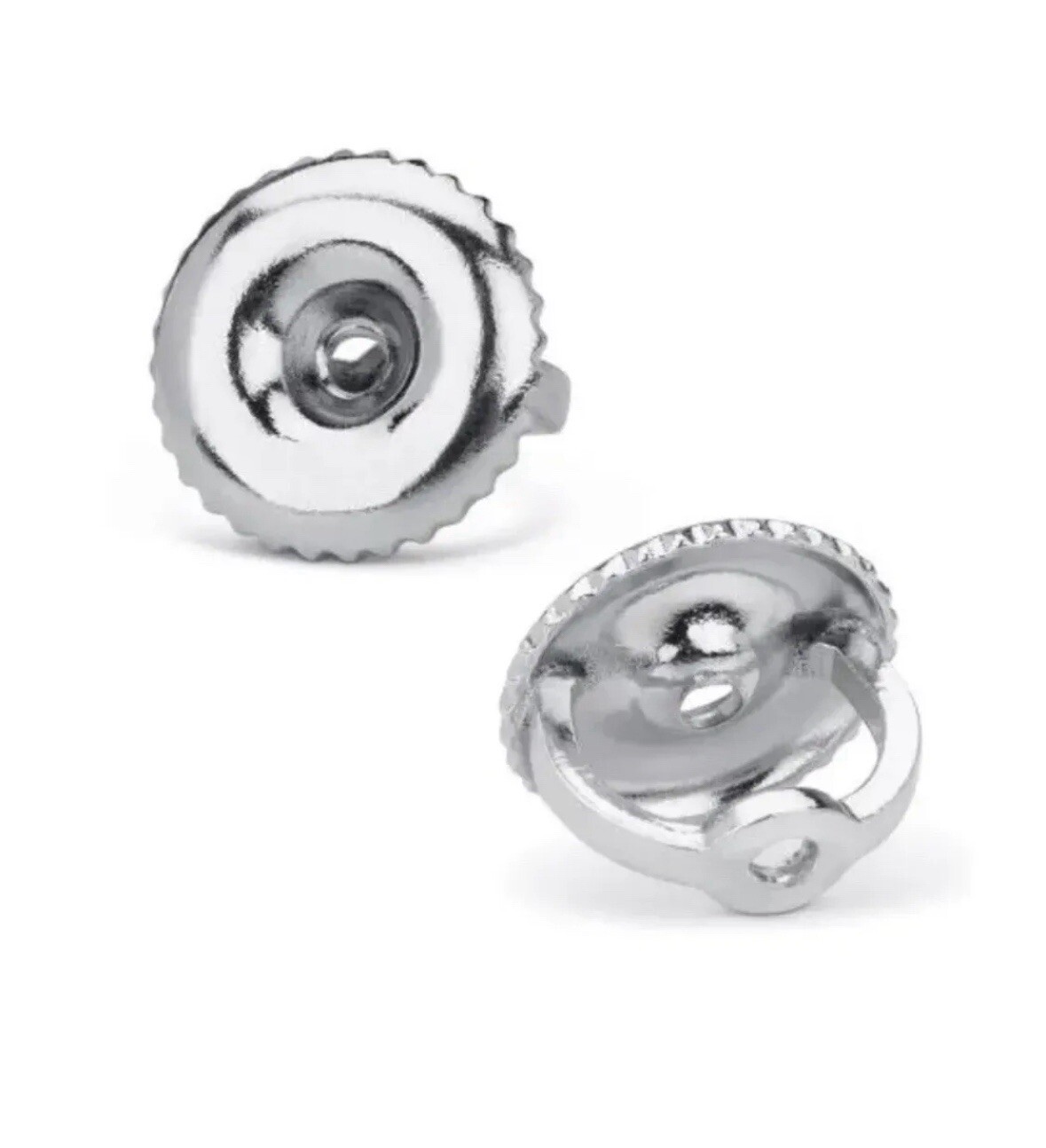 14k White Gold Replacement 2-Pair Screw Back for Stud Earrings Top Quality