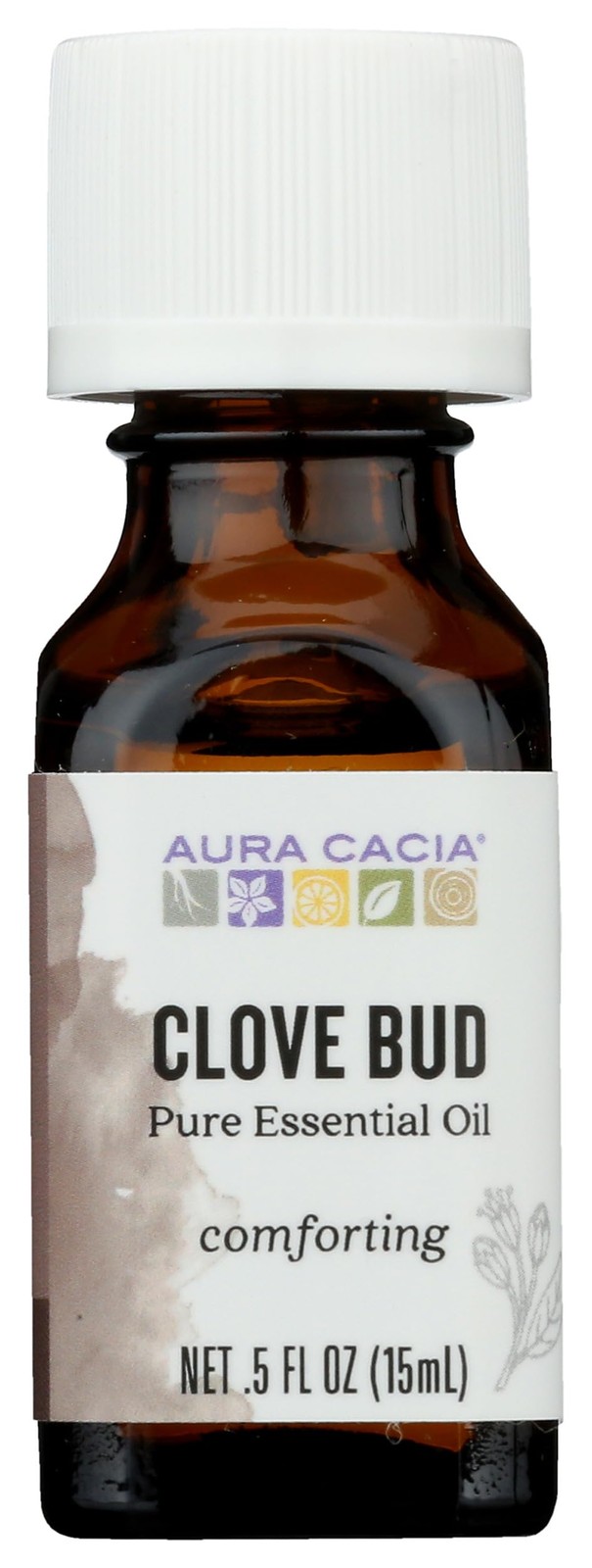 Aura Cacia Clove Bud Essential Oil, 0.5 Fl Oz (Pack of 1), Clear to Yellow