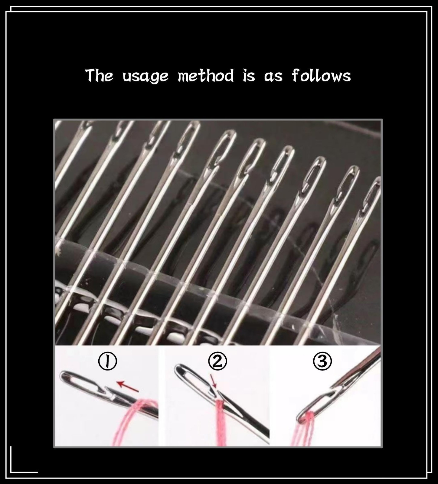 30PCS Stainless Steel Self-threading Needles Opening Sewing Darning Needles