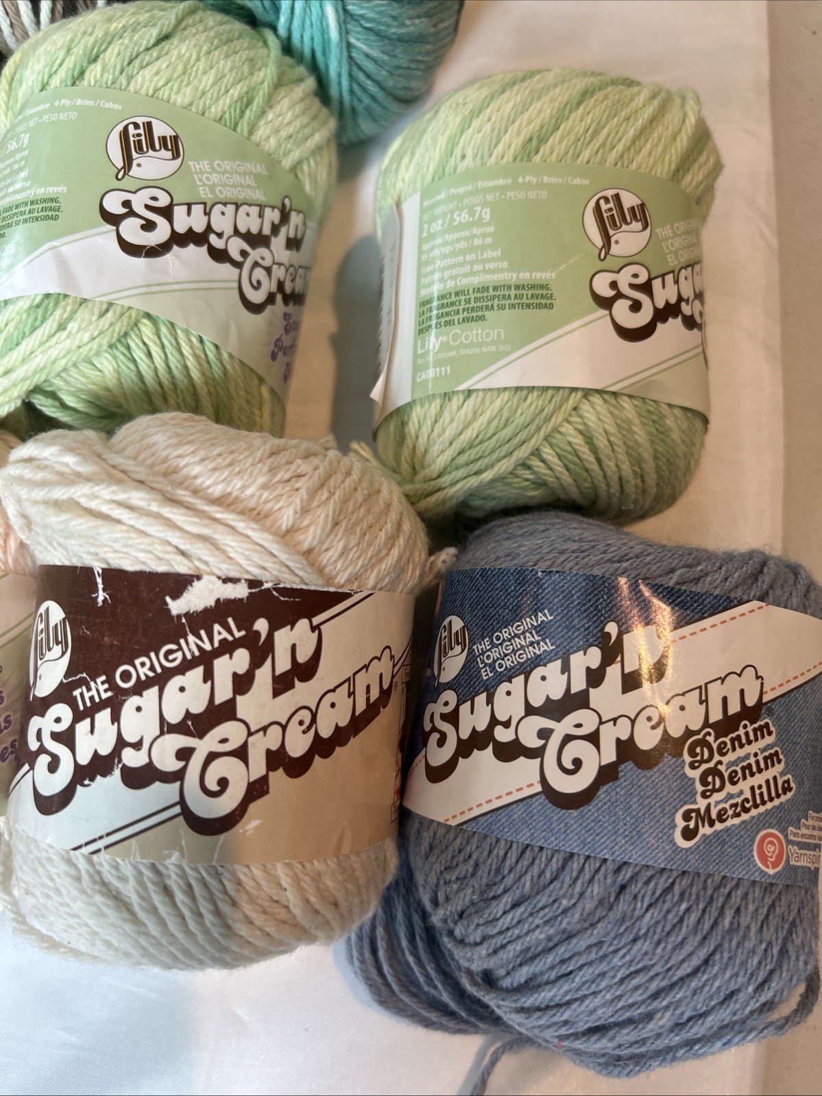 10 Skeins Lily Cotton Yarn Sugar N Cream Assorted Colors