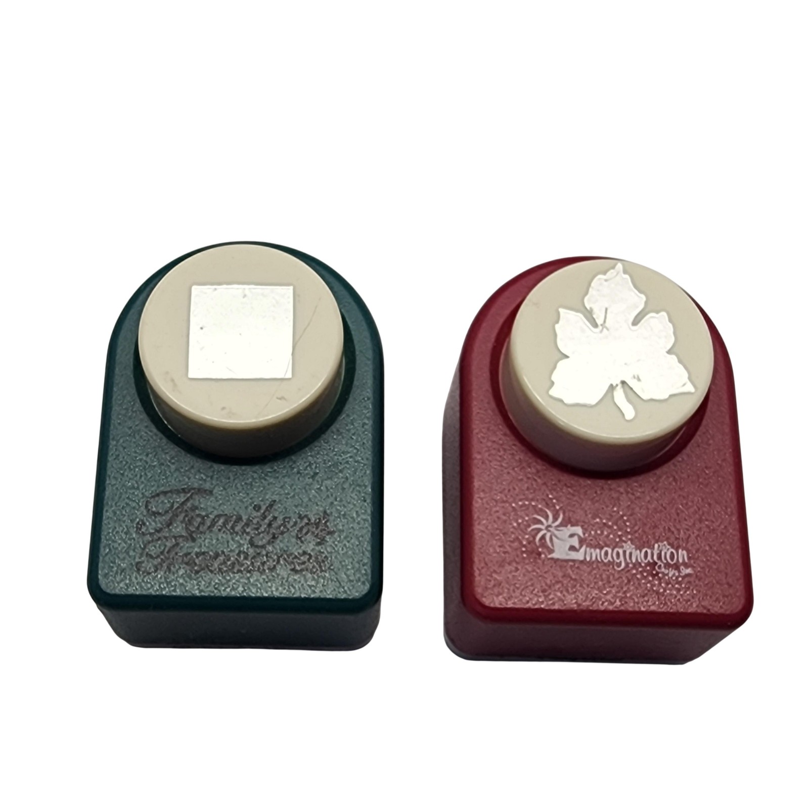 Family Treasures Emagination Craft Punch Lot Square Leaf Less Than 1in Red Green