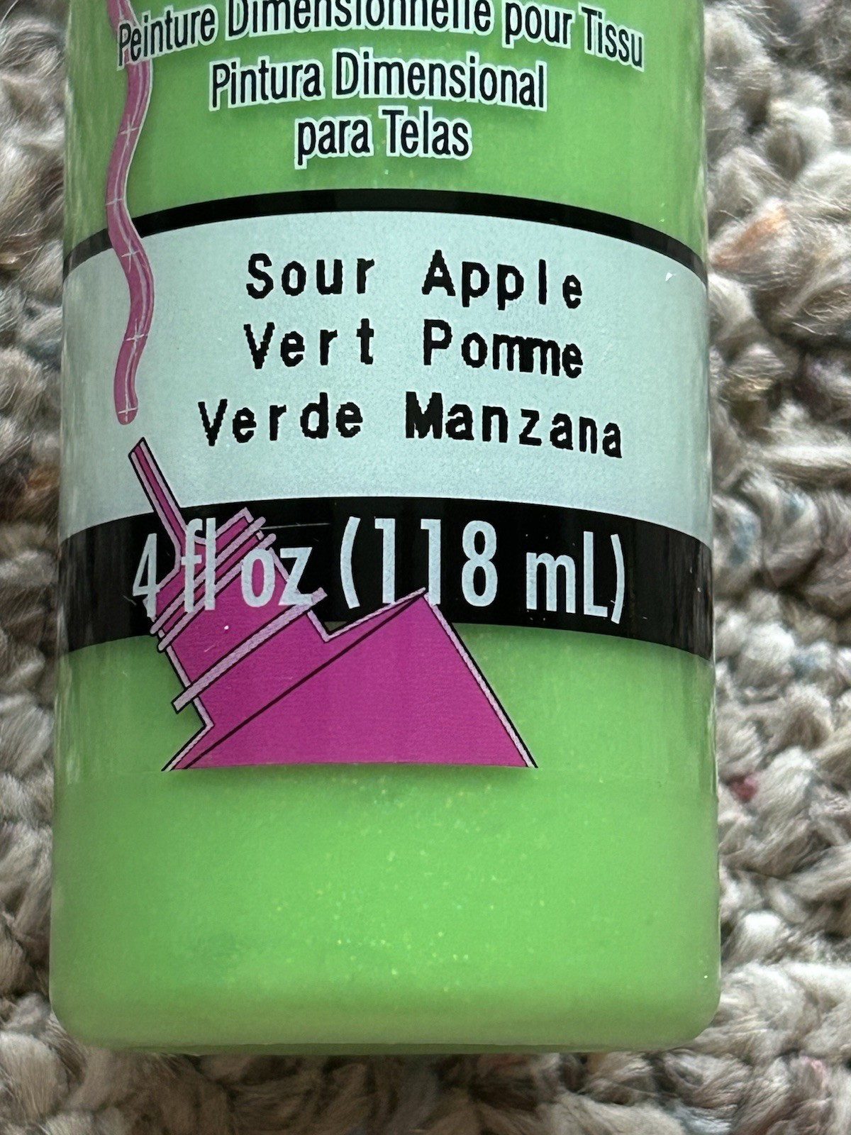 Tulip Puff Puffy Paint Sparkles Sour Apple Green Fabric Paint 4 fl oz New Sealed