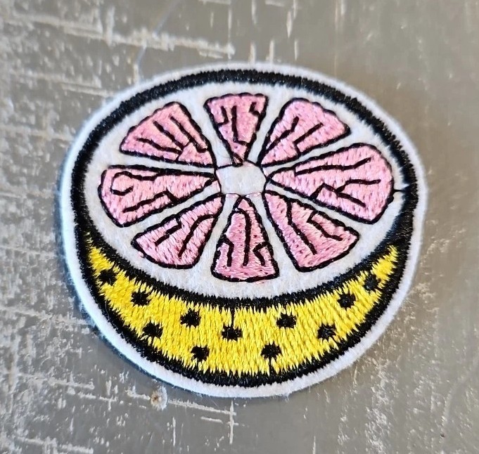 GRAPEFRUIT Embroidered Iron On Patch (1.87″ X 1.62″) Citrus Fruit Girl Scout NEW