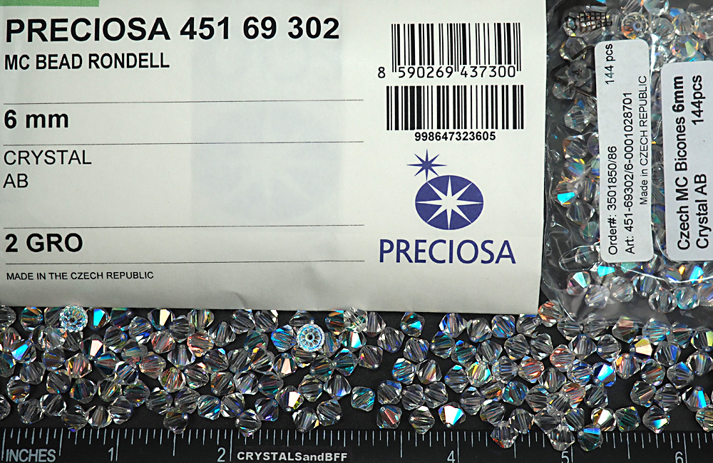 Czech Bicone Crystal Beads Crystal AB clear Aurora Boreale Rondelle Diamond