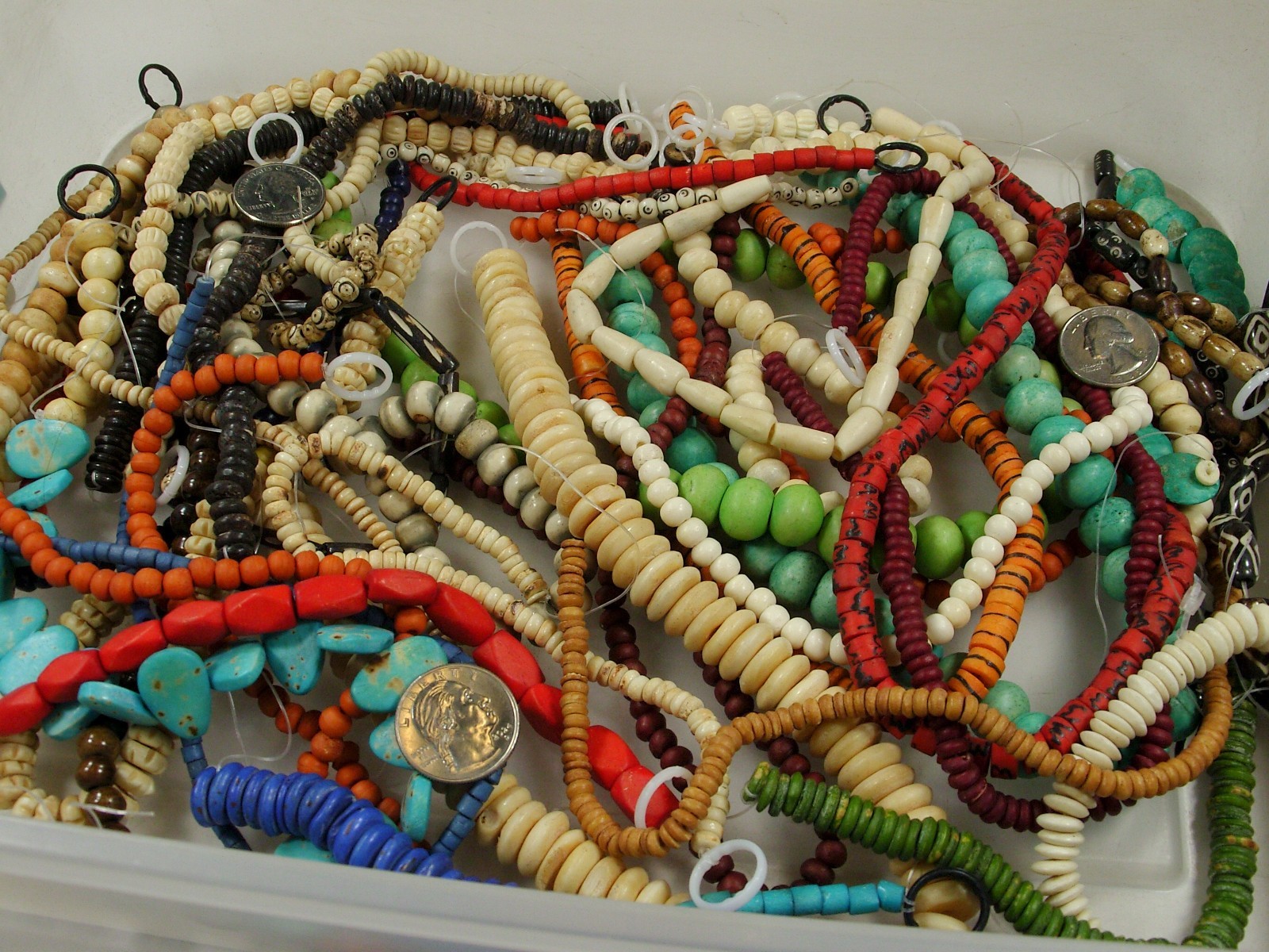 2 Pounds Odds and Ends India Handmade Water Buffalo Bone Beads Lot (AXP-5) ⭐