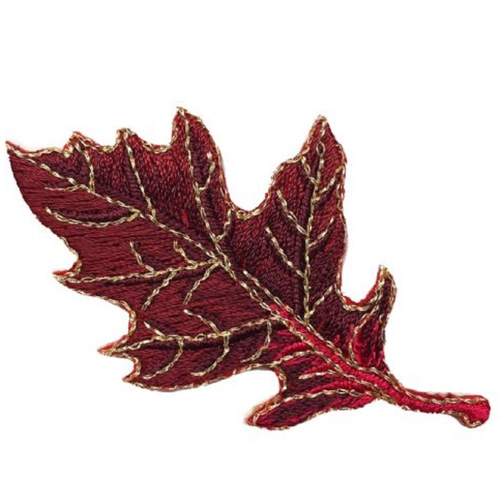 4-Pack Oak Leaf Applique Patch Set Embroidered Autumn Fall Badges 2-7/8″ Iron On