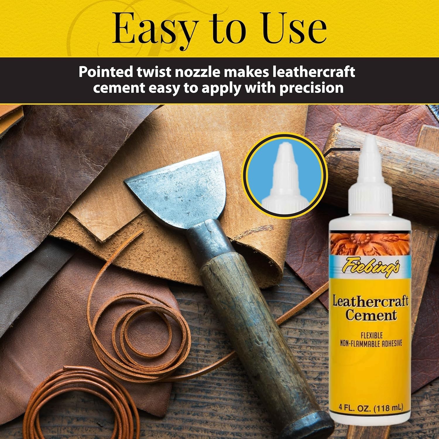 4 oz High Strength Leather Glue – Flexible, Permanent Adhesive for DIY Projects
