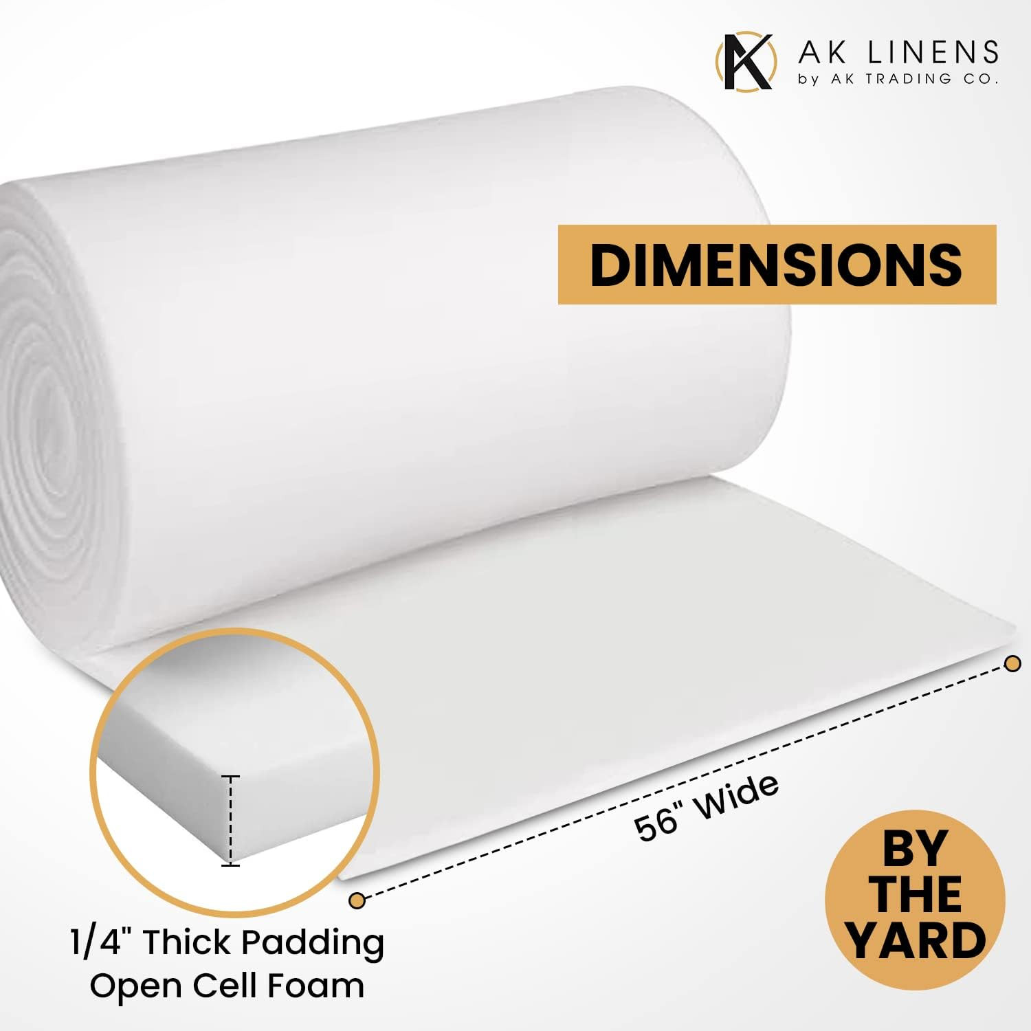 1/4″ Thick Closed Cell Foam Padding – 56″ Wide, High-Density Upholstery & Craft