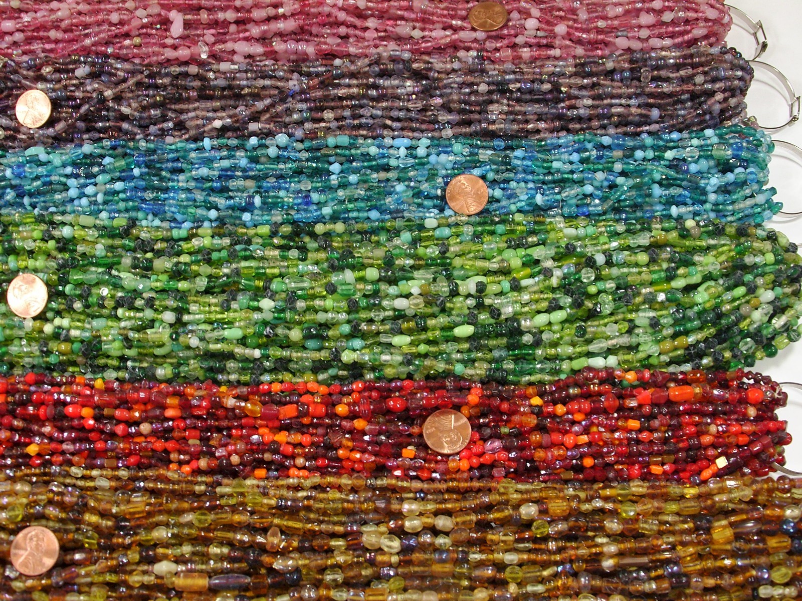100 Strands 36″ India Handmade Assorted Color Glass Beads Wholesale Bulk (CT-70)