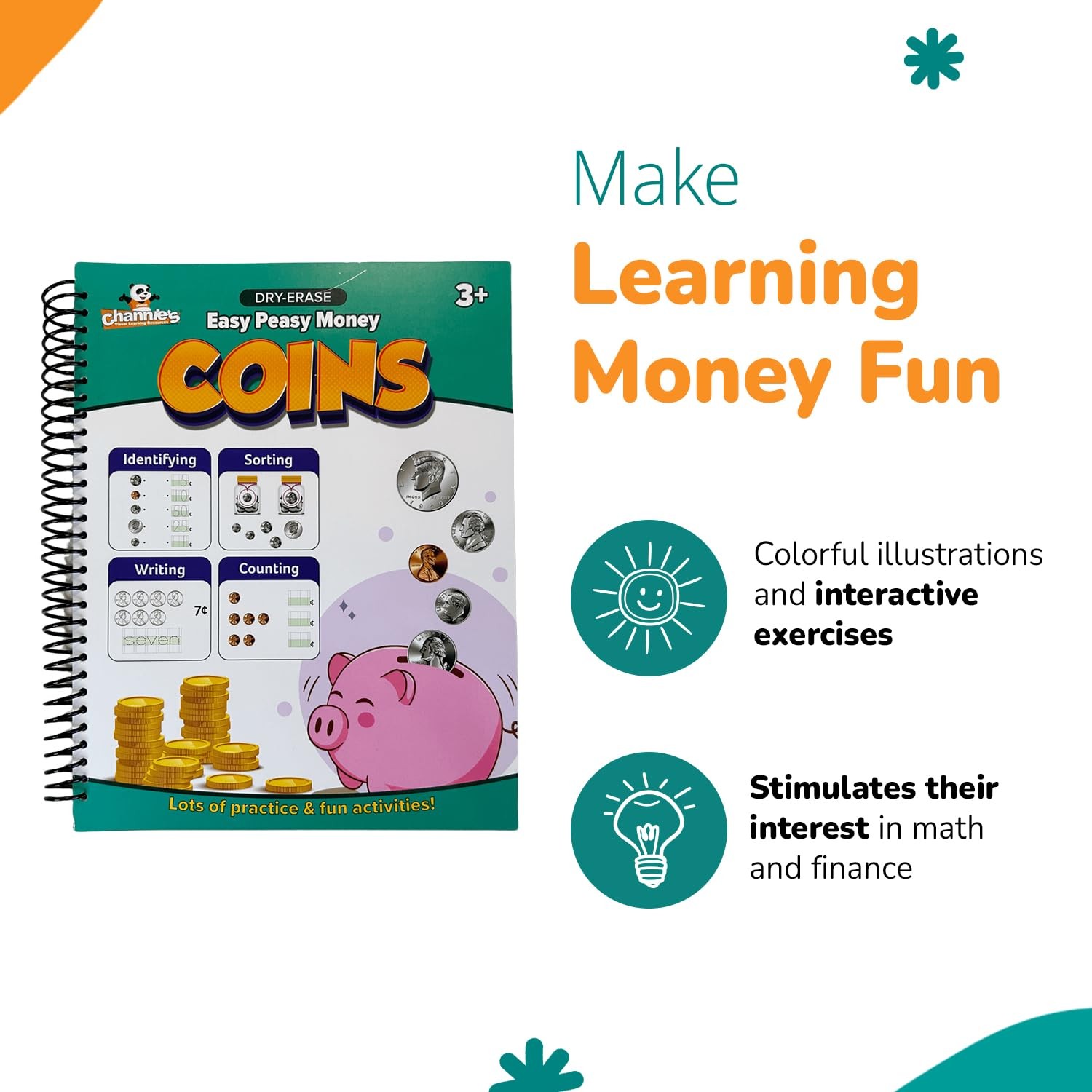 Easy Peasy Dry Erase Money Book Fun Toddler Activity Counting Coins Ages 3-8