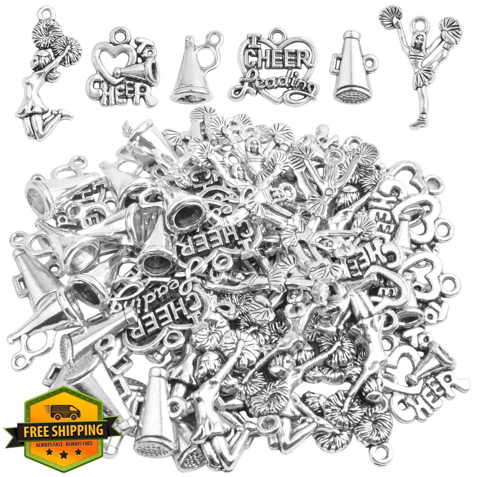 KMOSPAD 60 Cheerleading Charms Silver